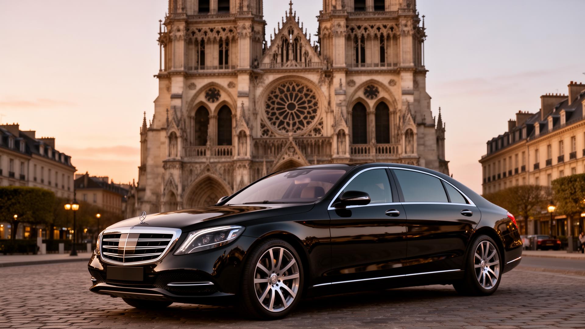 Mercedes-Benz Classe S à Reims — Cathédrale Notre-Dame